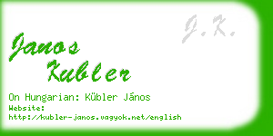 janos kubler business card