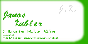 janos kubler business card